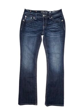 Miss Me Jeans 30x33 Dark Wash Rhinestone Cross Bootcut Y2K Western Bling